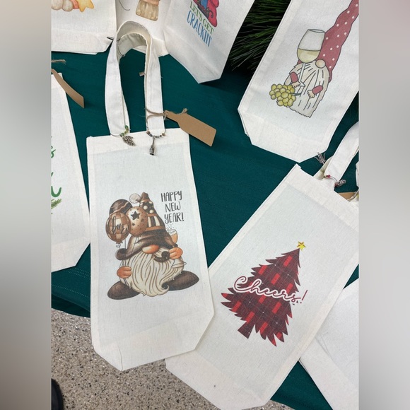 Handmade Canvas Wine Totes w/Wine Charms - Picture 6 of 8